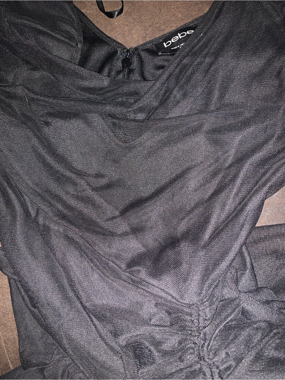 bebe MESH RUCHED DRESS M - Picture 5 of 10